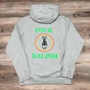 NOAH X FISHBONE F%CK RACISM Streetwear Embroidered Pullover Hoodie Sweatshirt